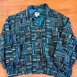 Blue Patterned Women's lightweight Puffer Jacket